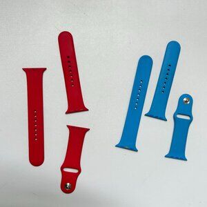 Set of 2 Authentic Apple (44mm) Sport Watch Bands - (Product) RED & Blue M/L